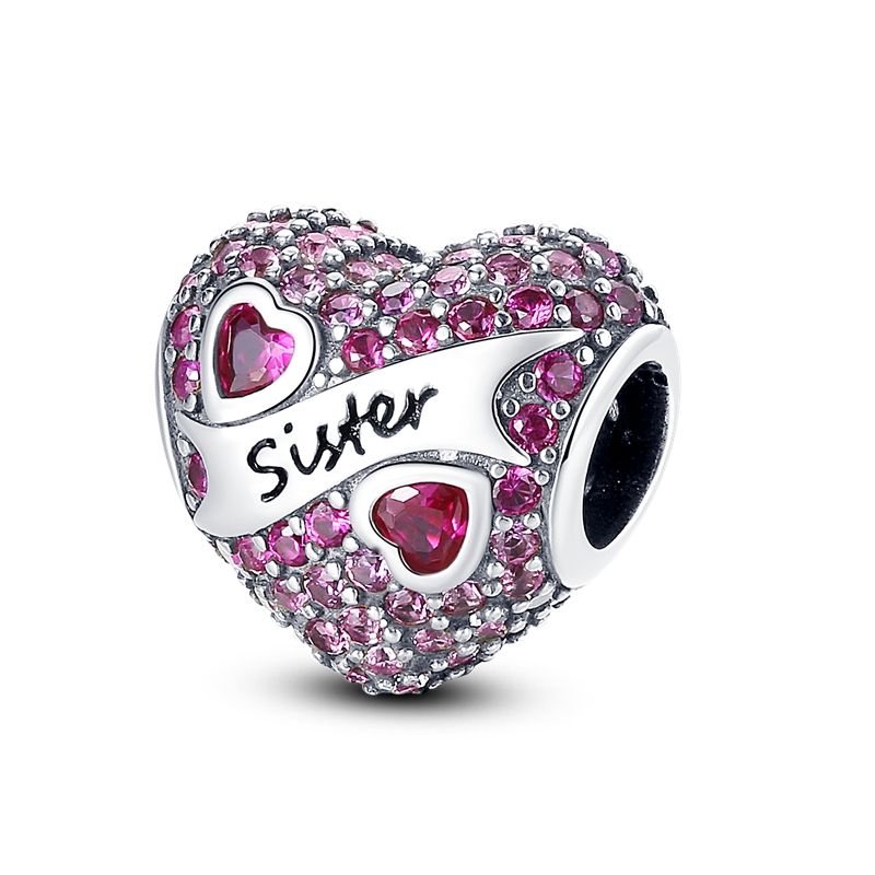 Corazón rosa pavé