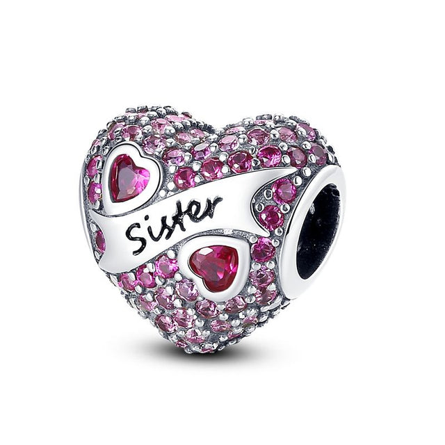 Corazón rosa pavé