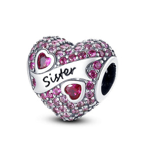Corazón rosa pavé