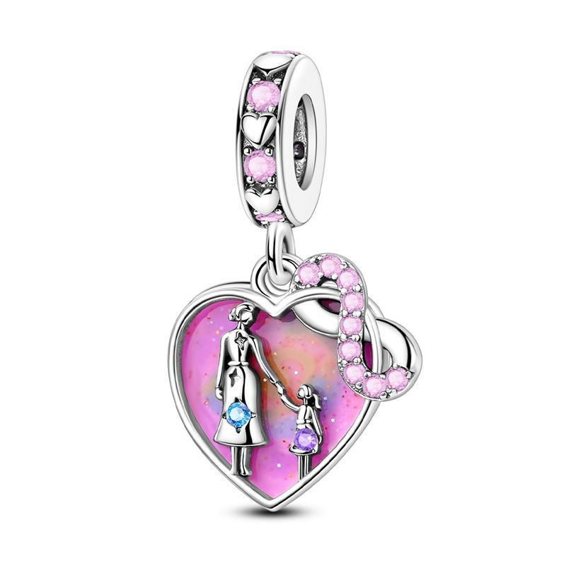 Madre e hijo cielo rosa