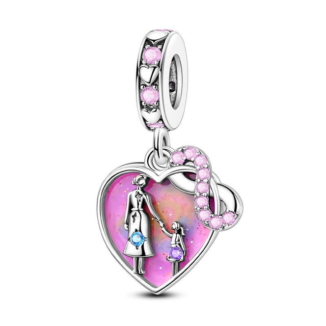 Madre e hijo cielo rosa