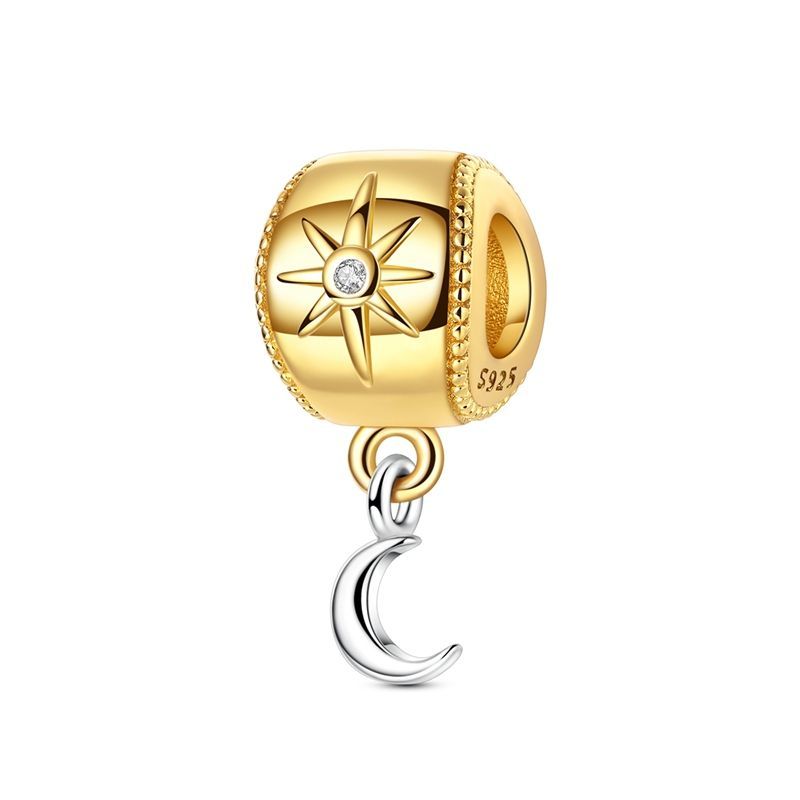 Estrella y luna oro