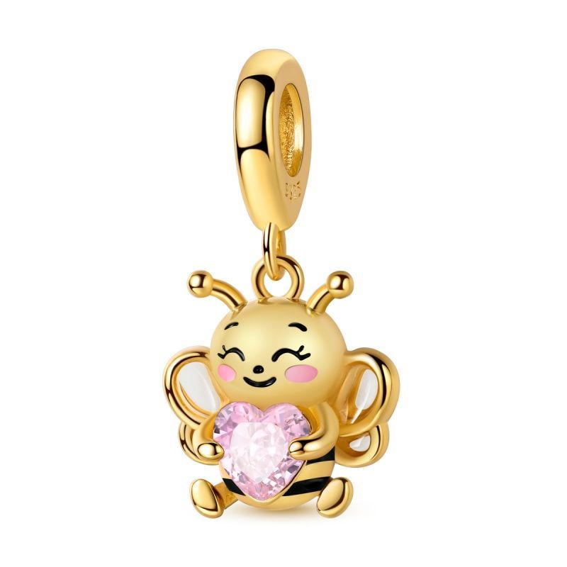 Abeja con corazón oro