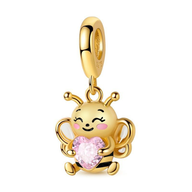 Abeja con corazón oro