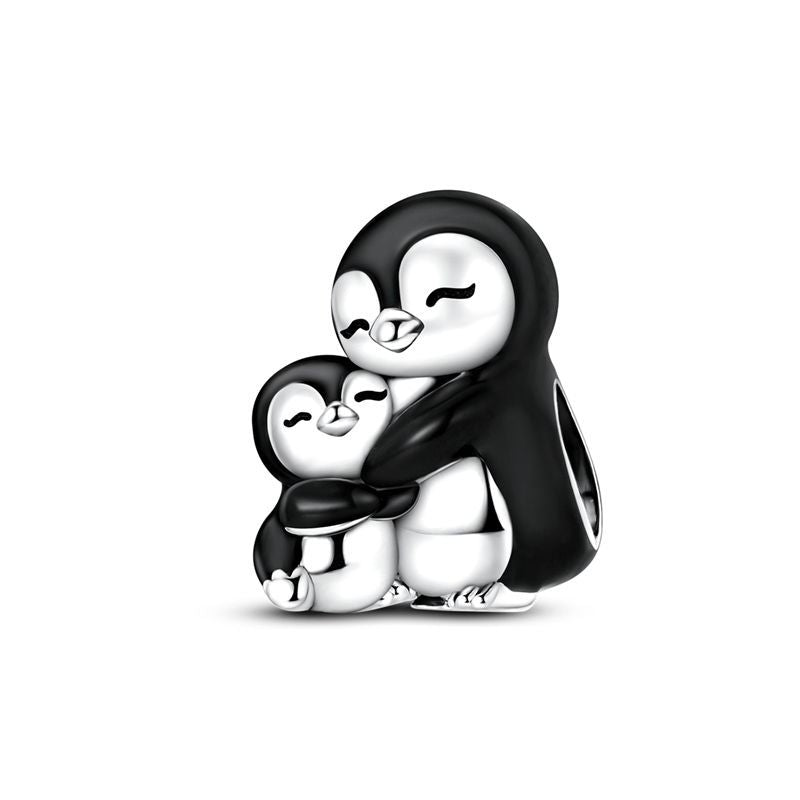 Pingüino madre e hijo