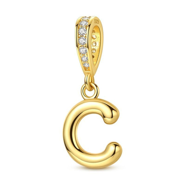 Inicial C oro charm