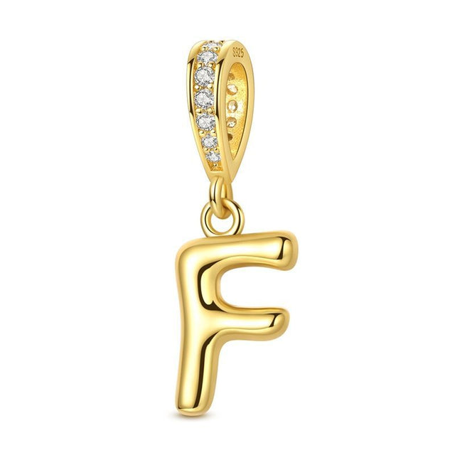 Inicial F oro charm