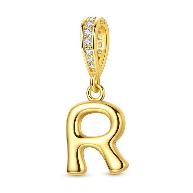 Inicial R oro charm