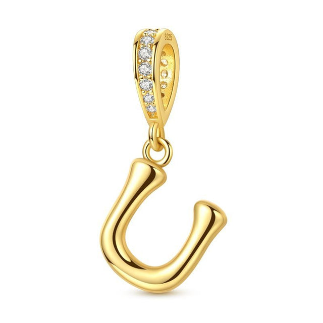 Inicial U oro charm