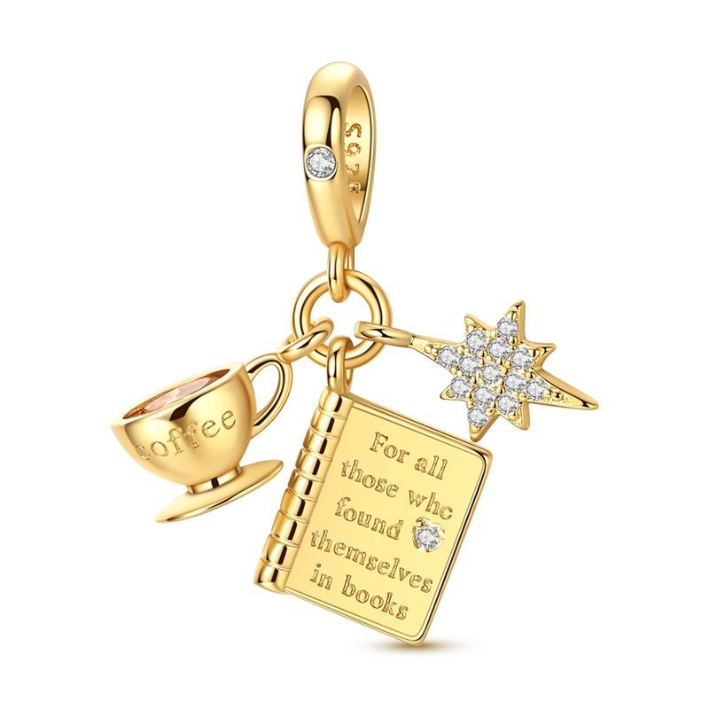 Café libro y estrella oro