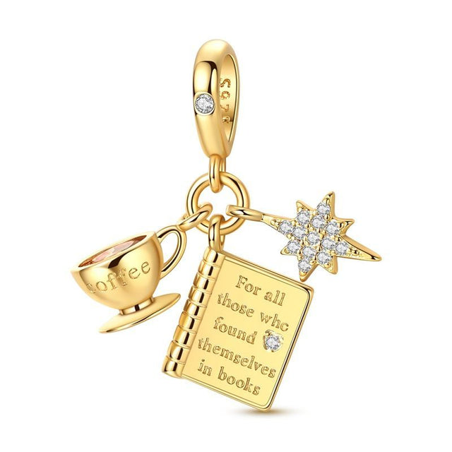 Café libro y estrella oro