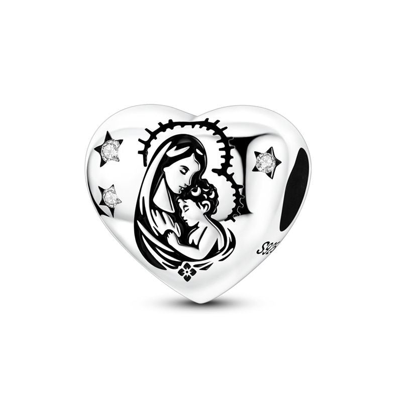 Virgen con niño corazón