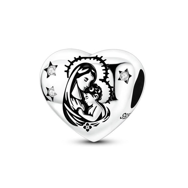 Virgen con niño corazón