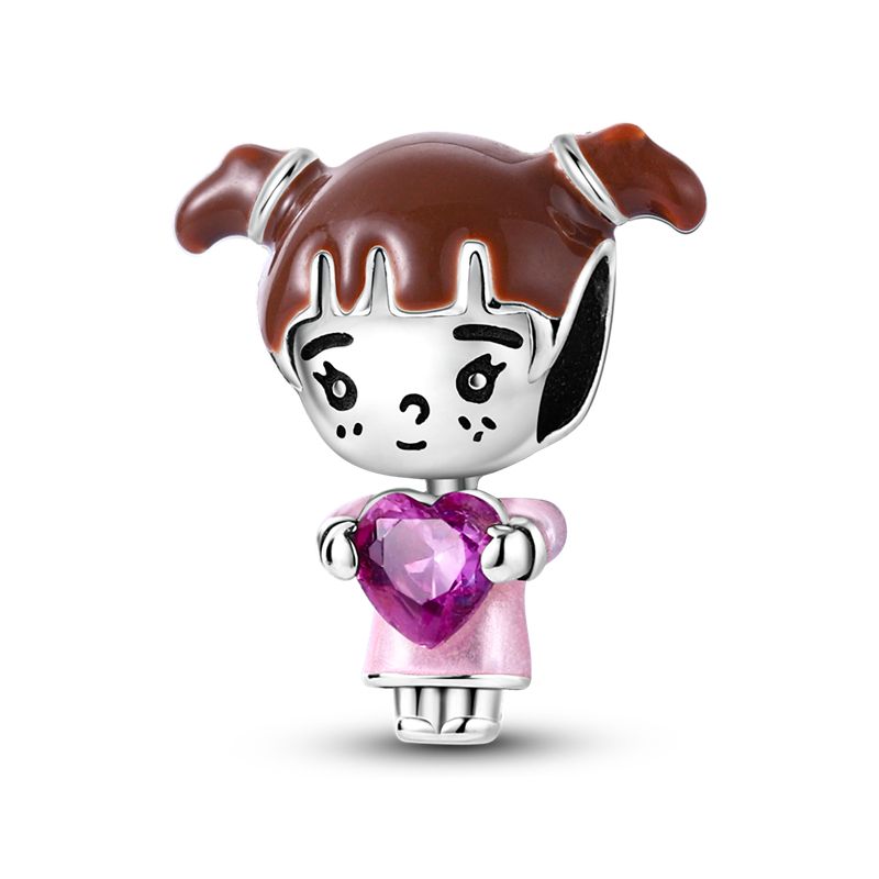 Niña corazón rosa