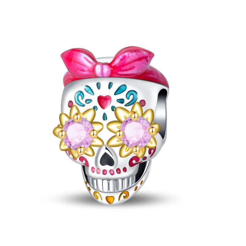 Calavera rosa glow
