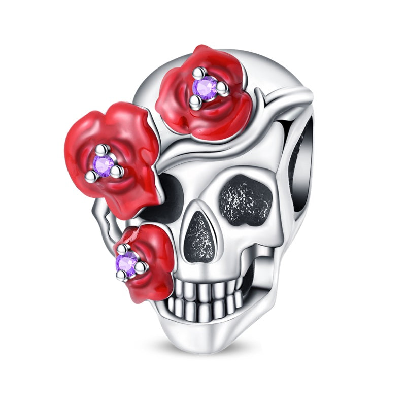 Calavera rosa flor