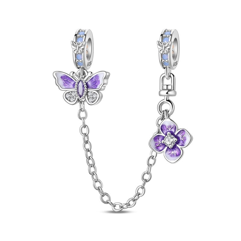 Mariposa y flor cadena