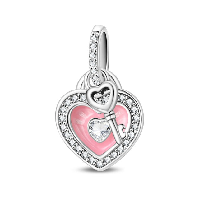 Candado corazón rosa