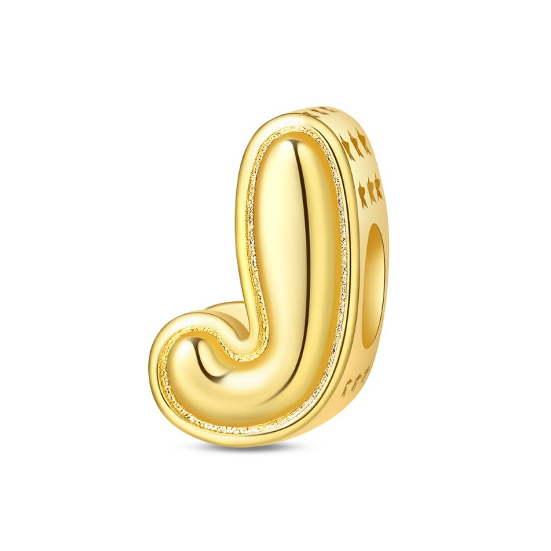 Inicial J oro brillante