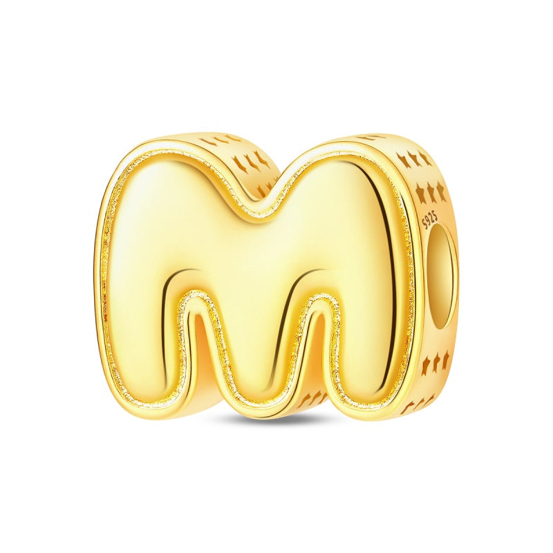 Inicial M oro brillante