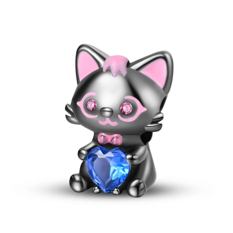 Gato negro rosa