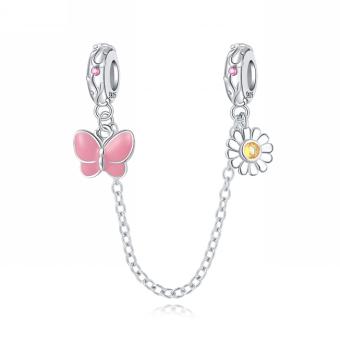 Cadena mariposa y flor